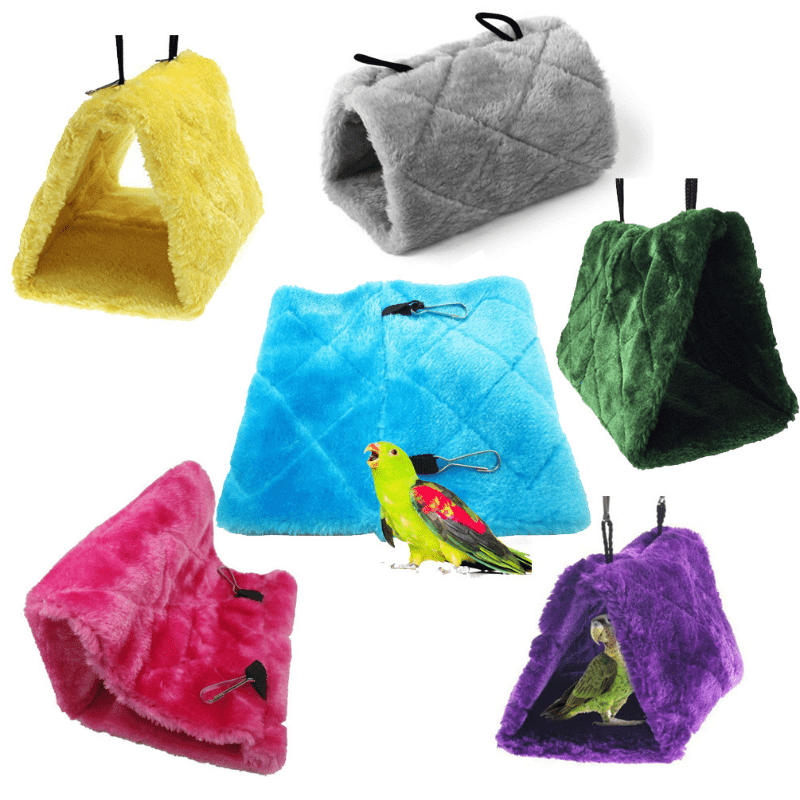 Plush Bird Hammock Snuggle Bird Cage Hanging Hut Parrot Plush Snuggle