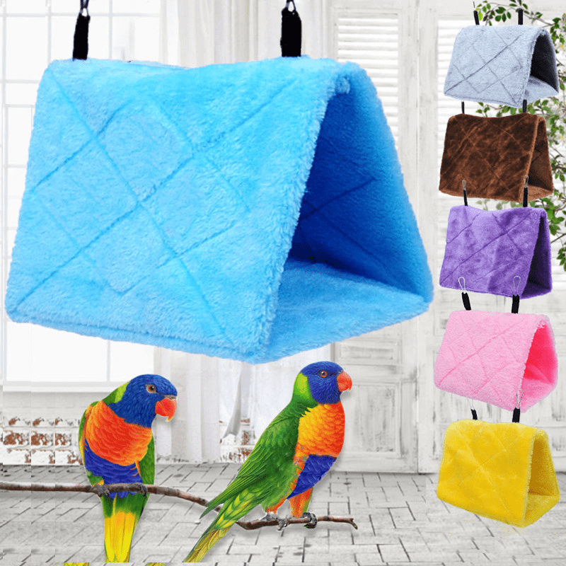 Plush Bird Hammock Snuggle Bird Cage Hanging Hut Parrot Plush Snuggle