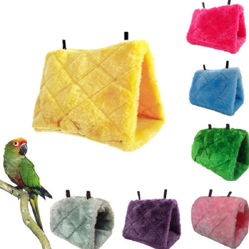 Plush Bird Hammock Snuggle Bird Cage Hanging Hut Parrot Plush Snuggle
