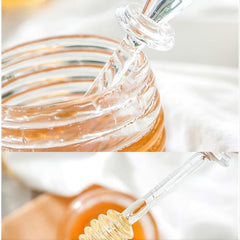 Clear Honey Pot With Dipper Jar & Lids, 8.96oz