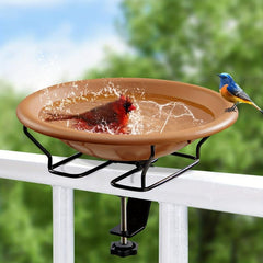 Deck Mounted Bird Bath Bowl Spa with Sturdy Steel Clamp