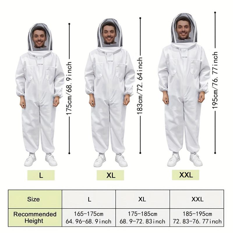 Professional Beekeeping Suit with Ventilated Veil Hood
