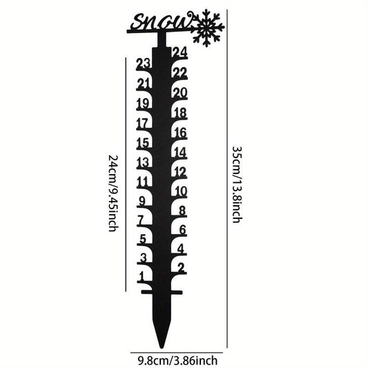 Metal Snowflake Snow Gauge Garden Stake Christmas Decor