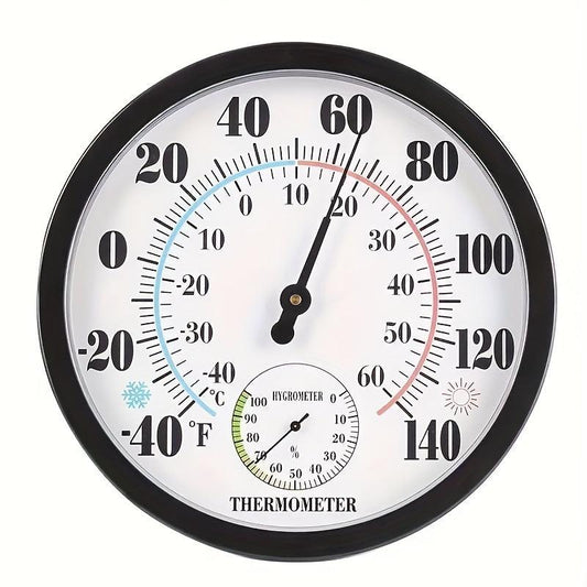 Wall Mounted Indoor Thermometer Hygrometer No Batteries