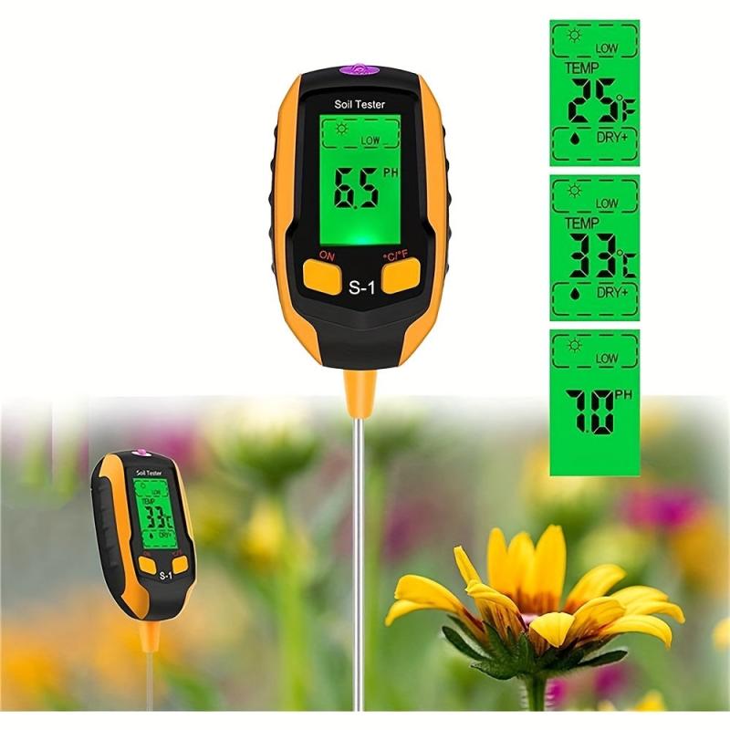 4 in 1 Soil pH Meter Plant Thermometer Moisture Tester