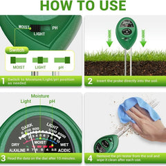 Soil Moisture Meter 3-In-1 Tester Kit for Plants