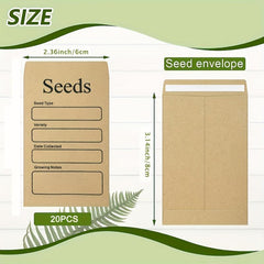 20pcs Self Sealing Seed Envelope Seed Packets Seed Saving Envelopes Template