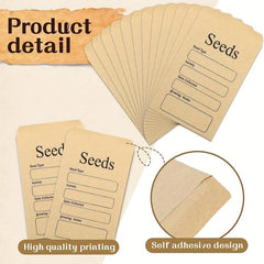 20pcs Self Sealing Seed Envelope Seed Packets Seed Saving Envelopes Template
