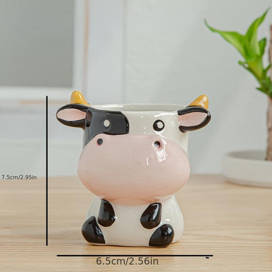 Mini Ceramic Animal Flower Pot for Home Office Garden Decor