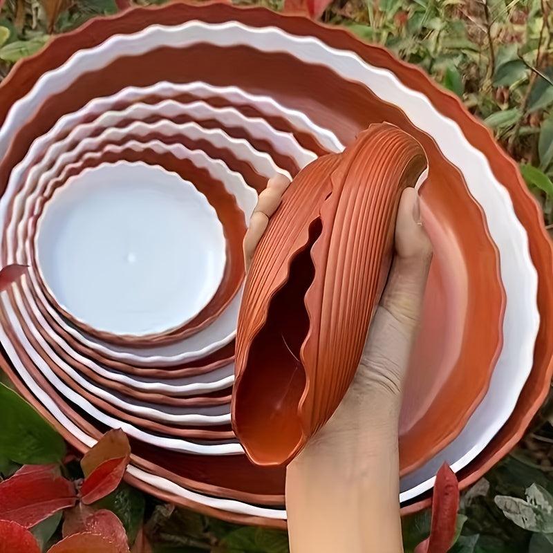 5pcs Plastic Planter Tray with Drain Tray for Patio Garden