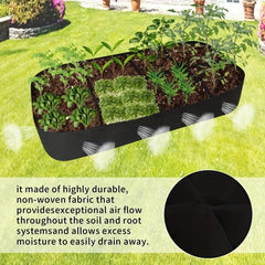 Fabric Raised Garden Bed with 8 Grow Bags - 128 Gallons