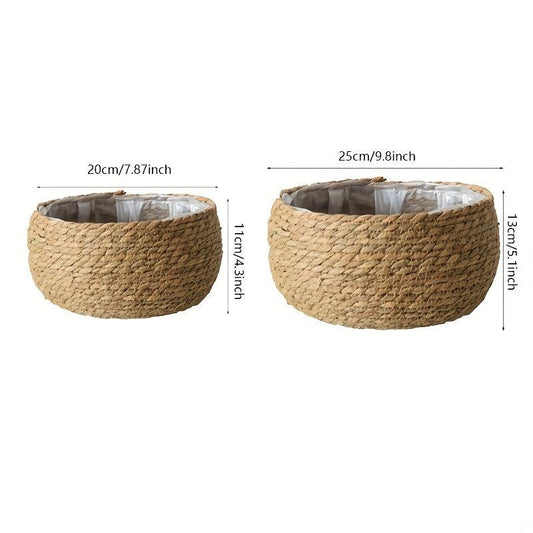 Straw Woven Flower Pot Basket Set Nordic Potted Creative Home Balcony Indoor/Out