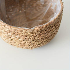 Straw Woven Flower Pot Basket Set Nordic Potted Creative Home Balcony Indoor/Out