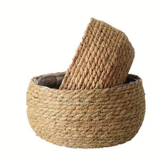 Straw Woven Flower Pot Basket Set Nordic Potted Creative Home Balcony Indoor/Out