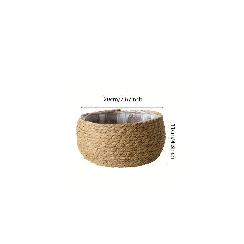 Straw Woven Flower Pot Basket Set Nordic Potted Creative Home Balcony Indoor/Out