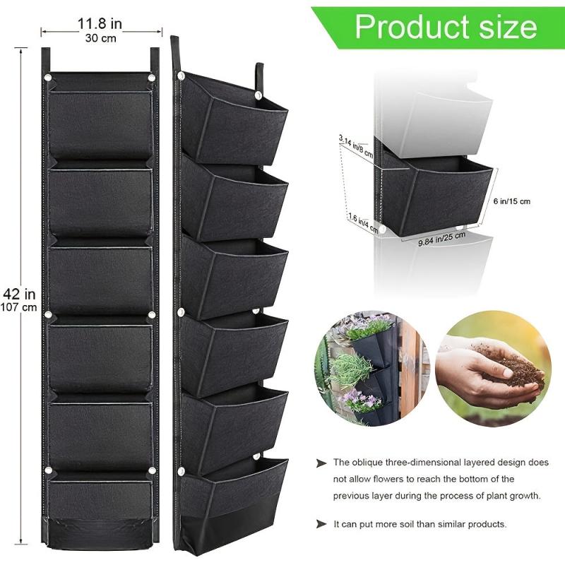 Hanging Vertical Garden Wall Planter with 6 Pockets