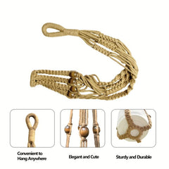 2pcs Macrame Plant Hanger Rope Indoor Brown Holder for 4-15cm Plant Pots