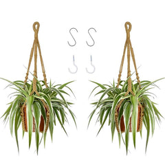 2pcs Macrame Plant Hanger Rope Indoor Brown Holder for 4-15cm Plant Pots