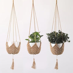 3pcs Guno Macrame Plant Hanger Hand Woven Boho Flowerpot Rack