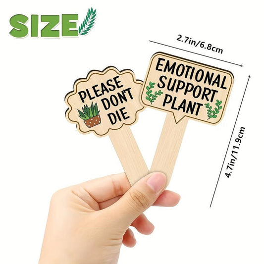 15pcs Funny Wooden Plant Markers Succulent Flowers Greenery Plants Tags
