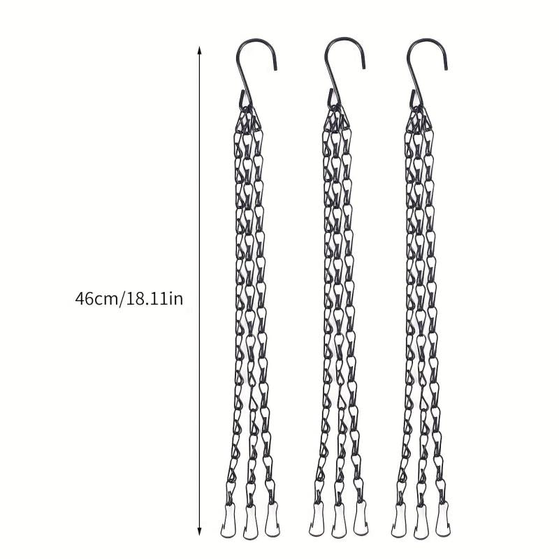 3 4pcs Hanging Baskets Chains 35 56 Cm 3 Leads Hanging Chains Flower Pot Hanger