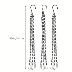 3 4pcs Hanging Baskets Chains 35 56 Cm 3 Leads Hanging Chains Flower Pot Hanger