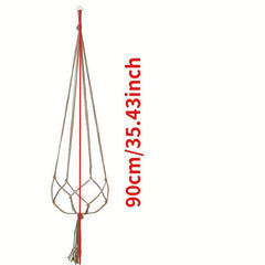 Hanging Frames Flower Pots Mesh Pockets Hemp Rope Hanging Baskets