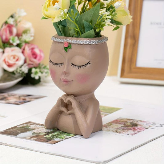 Face Flower Pot Decoration Ornament Indoor Outdoor Home