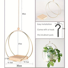 Iron Ring Flower Wreath Wall Hanging Flower Pot
