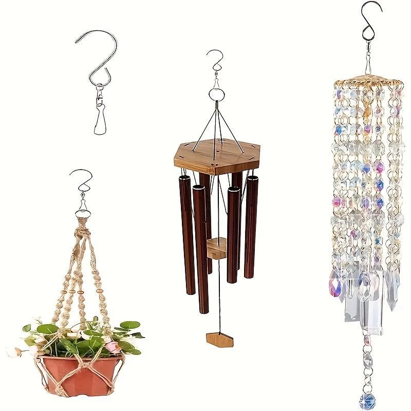 6pcs Rotating Wind Chime Hooks Stainless Steel for Hanging