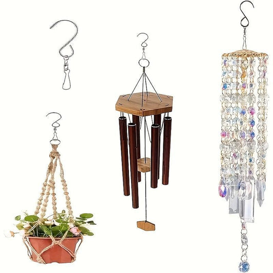 6pcs Rotating Wind Chime Hooks Stainless Steel for Hanging