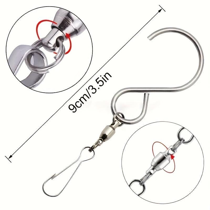 6pcs Rotating Wind Chime Hooks Stainless Steel for Hanging