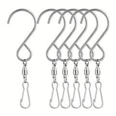 6pcs Rotating Wind Chime Hooks Stainless Steel for Hanging