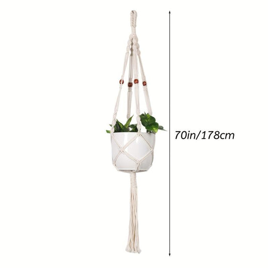 Macrame Plant Hangers Indoor Hanging Planter Basket Wall Decor Ivory
