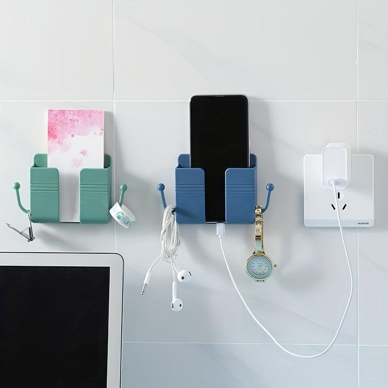 Wall Storage Box Phone Holder Remote Control Organizer Wall Mount