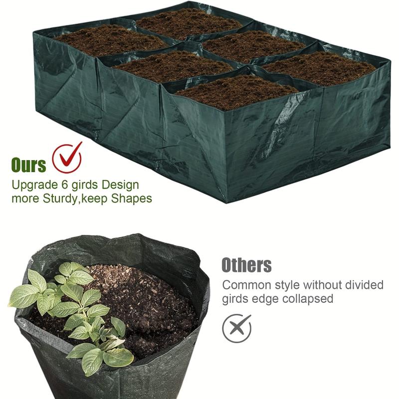 1pc Elevated Garden Flowerpot Fabric Bed 6 Mesh Raised Vegetable Growth Bags