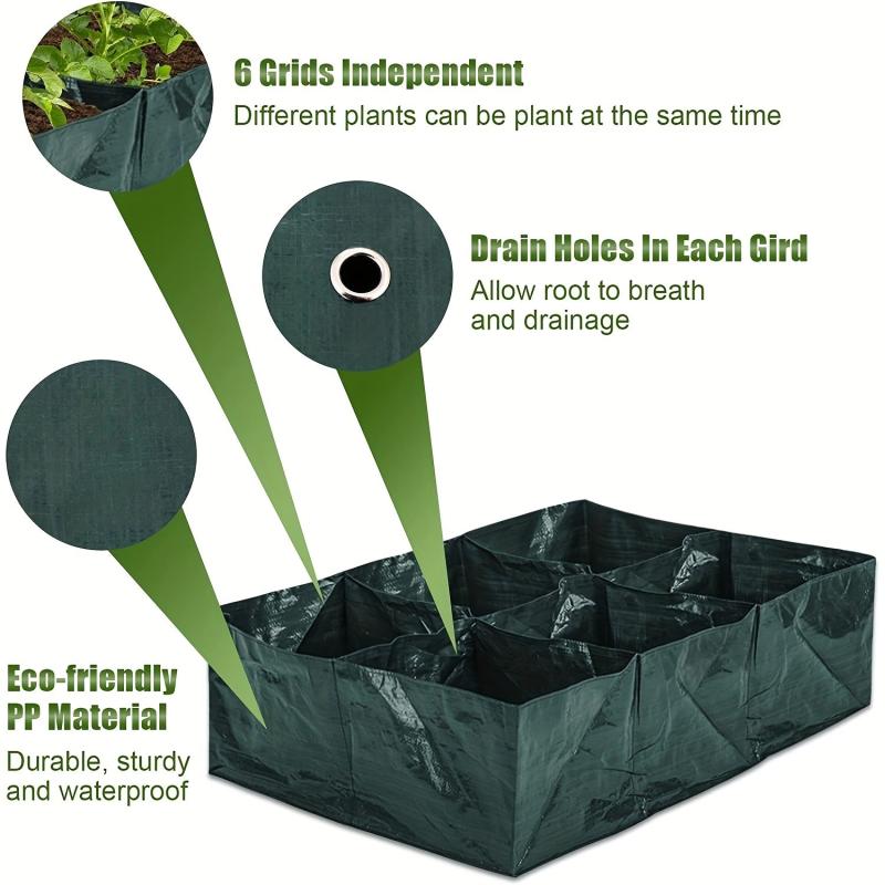 1pc Elevated Garden Flowerpot Fabric Bed 6 Mesh Raised Vegetable Growth Bags