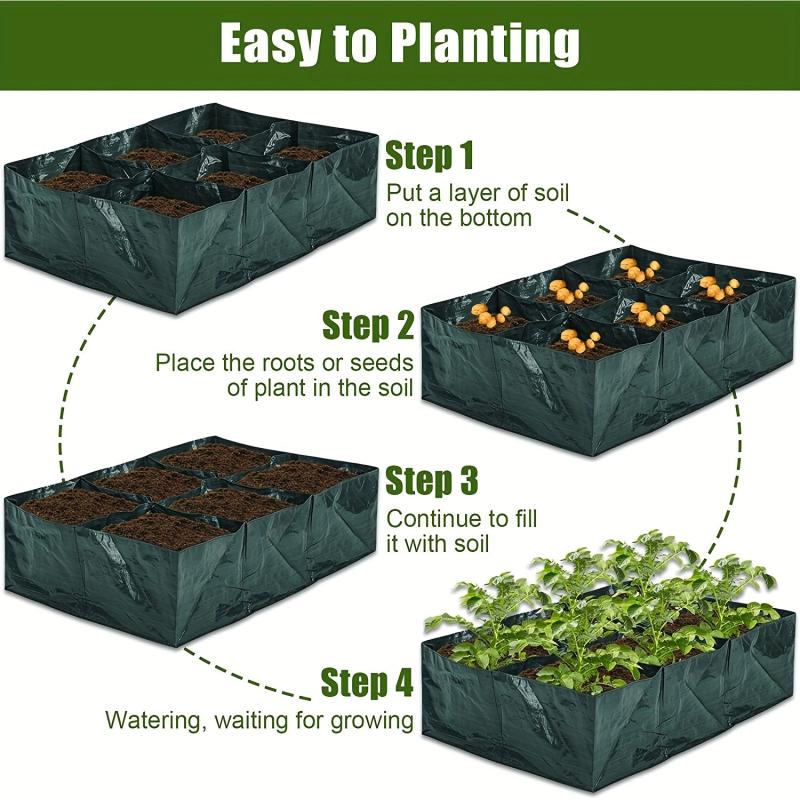 1pc Elevated Garden Flowerpot Fabric Bed 6 Mesh Raised Vegetable Growth Bags