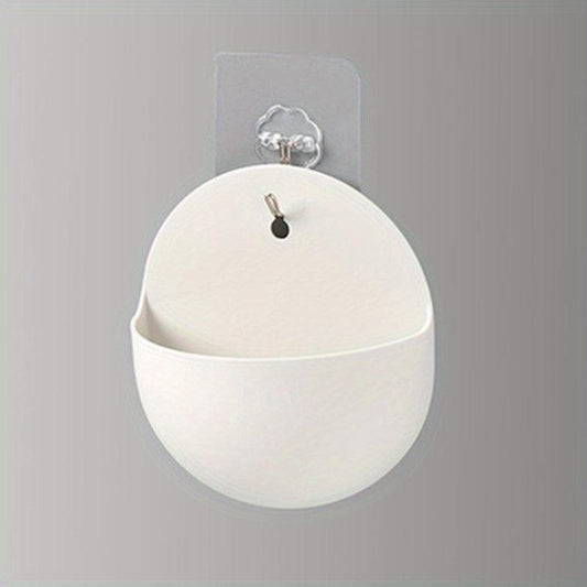 1pc Semi-circular Wall Mounted Flowerpot Without Drilling