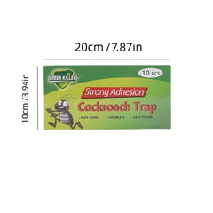 10pcs Cockroach Trap Sticker Bug Sticky Board Pest Control