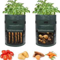2pcs 10 Gallon Potato Grow Bags with Flap and Handles - Green