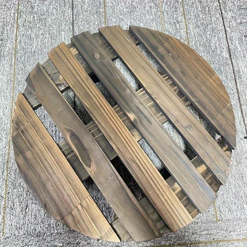 Wood Plant Caddy Heavy Duty Rolling Stand Indoor Outdoor Flower Pot