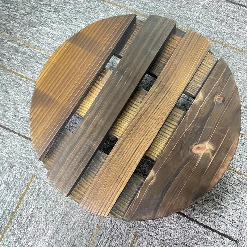 Wood Plant Caddy Heavy Duty Rolling Stand Indoor Outdoor Flower Pot