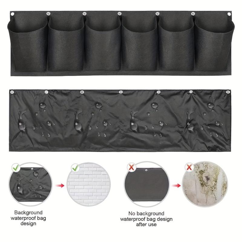Vertical Planter Hanging Bag 6 Pockets for Garden Home Decoration