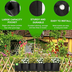 Vertical Planter Hanging Bag 6 Pockets for Garden Home Decoration