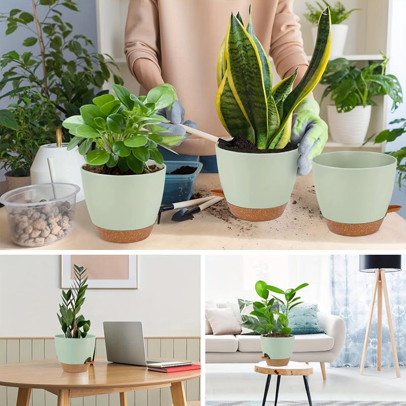 2 Self Watering Pots for Indoor Plants 20-32cm - Modern African Violet Pots