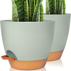 2 Self Watering Pots for Indoor Plants 20-32cm - Modern African Violet Pots