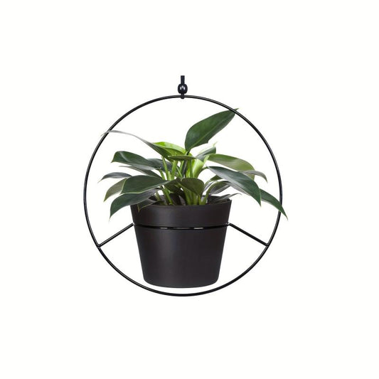 Boho Metal Hanging Planter with Plastic Pots - Diamond & Circle Shape
