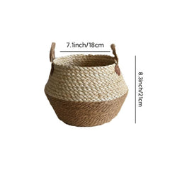 Seagrass Belly Basket: Storage & Plant Pot - Laundry, Picnic, Grocery