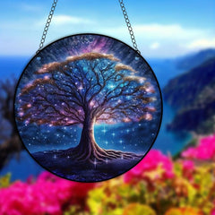 Tree Of Life Suncatcher Stained Plastic Window Hanging Home Decor Garden Decor